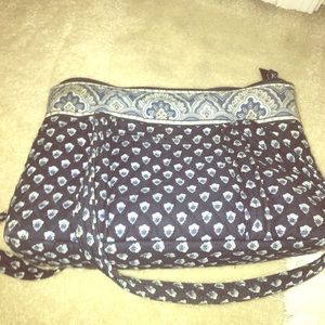 Vera Bradley navy blue large tote bag
